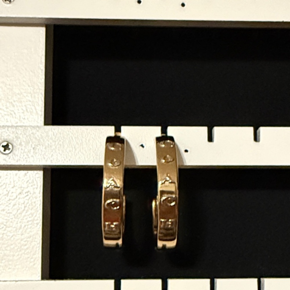 Coach Gold Hoop Earrings with Silver Accent